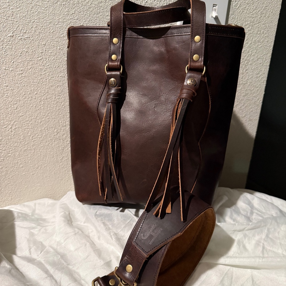 Jill's Homestead Handmade Chestnut Leather Midwestern Tote Shoulder BNNU $482